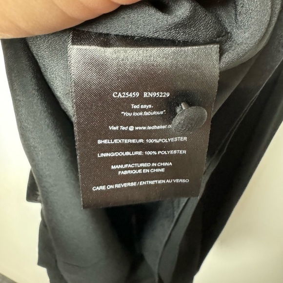 Ted Baker Pelayo Dress Black Chiffon Bow Sleeveless Mini Medium - Picture 5 of 7